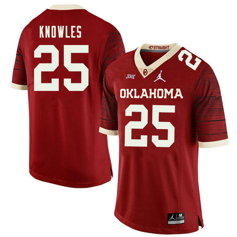 Jordan Brand Men #25 Jaden Knowles Oklahoma Sooners College Football Jerseys Sale-Retro - Click Image to Close